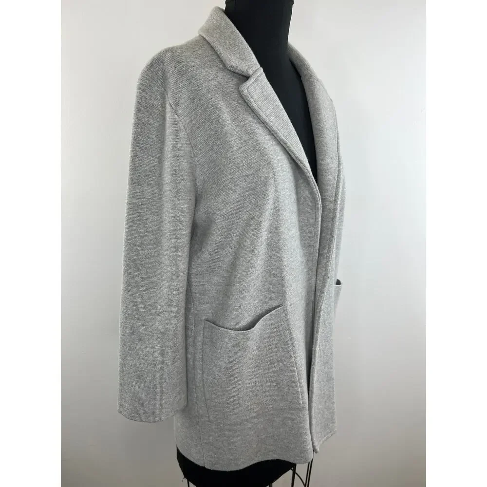 J. Crew 365 Sophie Gray Cotton Wool Blend Sophie Open Front Sweater Blazer S